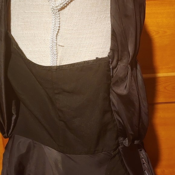 ALL SAINTS black gathered drapey dress - Picture 5 of 7